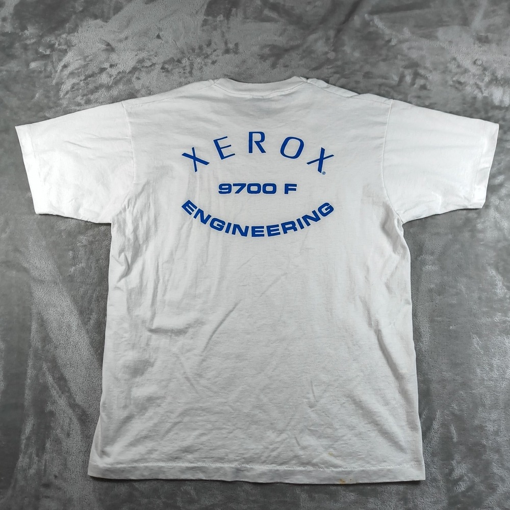 Vintage Xerox Shirt Mens XL White Single Stitch 9700 F Engineering Made USA 90s